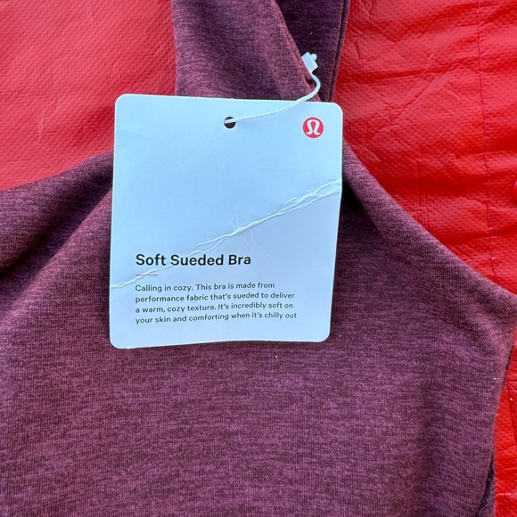 NWT ❤️ Lululemon Soft Sueded Bra in Garnet - Picture 6 of 7